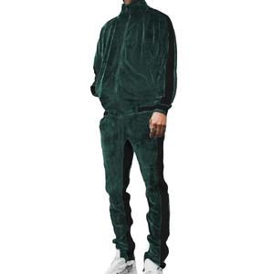 Vêtements de sport unis personnalisés Tissu de velours plus doux Survêtements en velours pour hommes Survêtements de jogging Vente en gros - Product Image 2