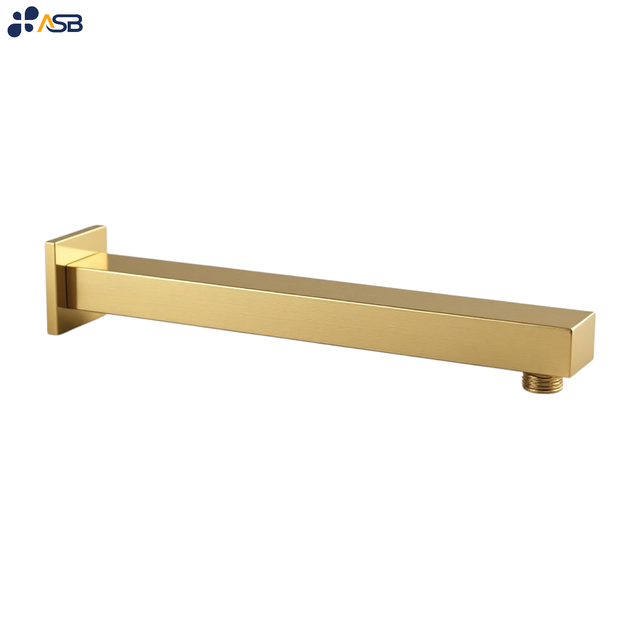 CErtified Brass Wall Mounted 400mm Square Shower Arm Wall Female and Male Inlet PVD Chrome Plated BSPT NSP