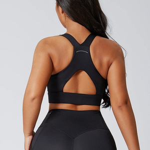 Women's Breathable Lightweight Nylon Spandex Sports <b>Bra</b>-High Support Racerback Seamless Yoga Activewear Four-Way <b>Stretch</b> - Product Image 3