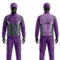 Ensemble de maillots d'entraînement de tennis de table pour hommes, 240 GSM, polyester premium, évacuation de l'humidité, design à panneaux violet et noir, logo imprimé personnalisé
