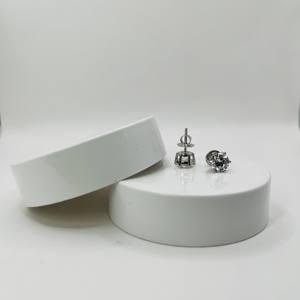 Boucles d'oreilles en diamant de laboratoire certifié GIA, pureté VS1, 2,00 carats, or blanc 18 carats, minimalistes, unisexes, pour mariage, fiançailles, anniversaire, fête - Product Image 1