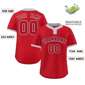 100% Polyester Deux Boutons Style Chemises Baseball Jersey Sublimation Personnalisée Baseball Porter Softball Équipe Jersey - Product Image 2