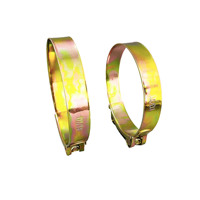 Collier de serrage robuste de type européen en acier au carbone zingué jaune collier de serrage réglable à boulon unique pour connexion de tube