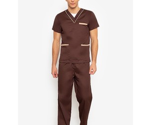 Men's Trending Short <b>Sleeve</b> Scrub Set Comfortable <b>Top</b> Stand Collar Fully Customizable High Quality Hospital Uniforms Breathable - Product Image 5