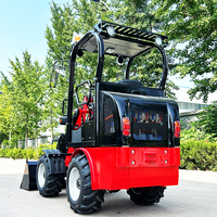 Minipala Caricatrice Elettrica 4x4 da 1000 kg con Benna, Capacità di Carico Nominale 1 Tonnellata, Certificazione CE, Benna da 0,4 m, Pala Gommata ad Alta Capacità