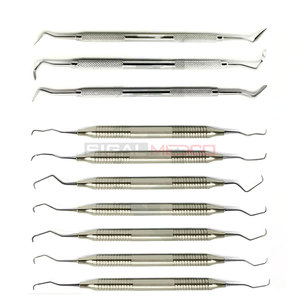 Gran oferta, juego de curetas Gracey con mango hueco Dental de 10 piezas, 7 con 3 cuchillos periodontales, instrumentos médicos alemanes CE ISO - Product Image 6
