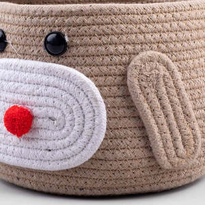 Handmade Beautiful Jute Storage <b>Basket</b> for Organizing Toys in Living Room or <b>Wardrobe</b> Fabric Plastic Metal Materials - Product Image 6