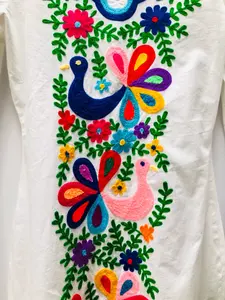 Anayra Craft Embroidery Butterfly <b>Kaftan</b> <b>for</b> <b>Women</b> Boho Long Sleeves Embroidered <b>Kaftan</b> India - Product Image 2