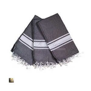 Toalla de playa elegante estilo Peshtemal a rayas personalizable de gran tamaño para viajes de secado rápido resistente a la arena de algodón orgánico - Product Image 5