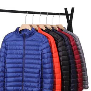 Veste matelassée en toile pour homme, style streetwear, bleu marine, légère, isolée, imperméable, chaude, pour l'extérieur, OEM, brodée, col montant - Product Image 6