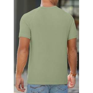 Camisas básicas de punto de algodón 100% para hombre, camisetas informales de color sólido de ajuste Regular de media manga, ligeras de secado rápido para verano - Product Image 5