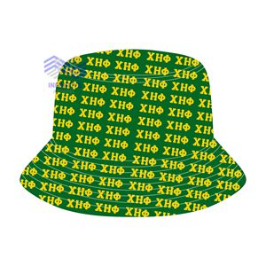 Sombrero de Pescador Personalizado Chi Eta Phi, Verde Sublimado, Casual, 100% Algodón, Unisex, para Todas las Temporadas - Product Image 1