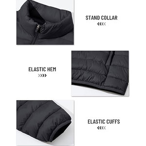 Veste matelassée légère en gros pour hommes, coupe-vent, résistante à l'eau, manteau d'hiver, isolation thermique, couleurs personnalisées en usine, marquage - Product Image 5