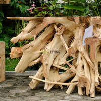 Table Basse en Racine de Teck Faite à la Main, Écologique, Moderne, pour Extérieur ou Intérieur, Meuble d'Appoint Éblouissant, Alliance Artisanat Naturel - Offre Spéciale