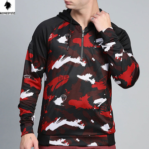 เสื้อสเวตเตอร์ผ้าฝรั่งเศสผ้าคอตตอนหนามีฮู้ดพิมพ์ลายสำหรับผู้ชายวินเทจซักกรด - Product Image 2