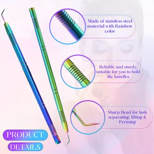 Herramienta de elevación y separación de pestañas, Punta puntiaguda, Permanente de Pestañas con herramienta multiusos, ranuras circulares, agarre antideslizante - Product Image 2