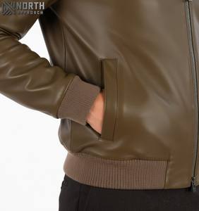 Nueva chaqueta de cuero personalizada de alta calidad para hombre, chaqueta Bomber Racer personalizada - Product Image 5