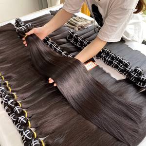 Extensions de cheveux humains 100% naturels vietnamiens de grade 12A, noirs naturels, bruts, non traités, cuticules alignées, double trame machine - Product Image 2