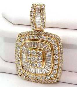 จี้เพชรโมอิสซาไนต์ทรงกลมเจียระไนแบบบริลเลียนท์ ชุบทองคำขาว 18K ได้รับการรับรองจาก GRA สไตล์ฮิปฮอป สำหรับทุกเพศ สร้อยคอสำหรับวันครบรอบ - Product Image 1