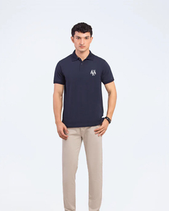 Couleur unie de haute qualité décontractée pour chemises tricotées 100% coton anti-rétrécissement séchage rapide à manches courtes Logo personnalisé - Product Image 2