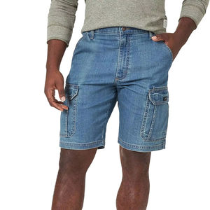 Men's Classic 100% Cotton Denim <b>Cargo</b> Shorts <b>Stretch</b> Short Breathable Woven Mid Waist Casual Style for Spring and Summer - Product Image 1