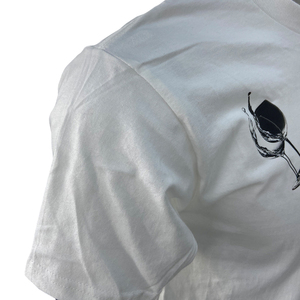 เสื้อผ้าแนวสตรีทเสื้อยืดแฟชั่น240g สำหรับผู้ชายเสื้อผ้าคอตตอนแบบเปิดไหล่ตกโลโก้ตามสั่ง - Product Image 5