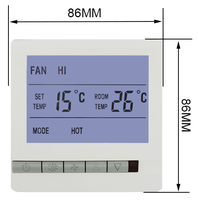 Thermostat numérique pour ventilo-convecteur Telin AC805F, 3 vitesses, ignifuge PC+ABS, installation facile, économie d'énergie, design traditionnel/moderne pour