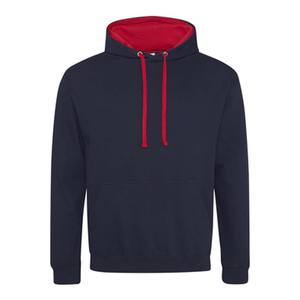 Sweat à capuche personnalisé en coton 100% écologique pour homme, avec broderie contrastée de qualité supérieure, blanc - Product Image 4