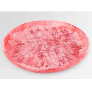 Plato de terracota de resina rosa de tendencia, Platos y platos de forma redonda, patrón personalizado, plato moderno apto para lavavajillas, plato para servir alimentos - Product Image 5