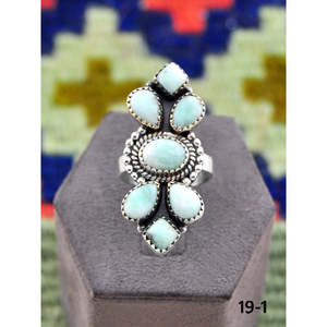 Southwest-Inspired Paloma Turquoise & Sterling Silver <b>Adjustable</b> <b>Ring</b> Fashionable Stainless Steel Jewelry Bezel Setting Gift - Product Image 2