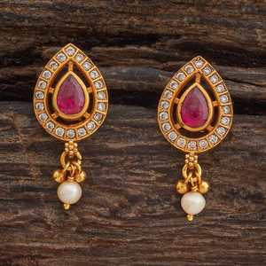 Boucles d'oreilles pendantes en argent, forme goutte d'eau, papillon, serties de rubis, diamants et perles, pour mariage, fiançailles, soirée, idée cadeau 181799 - Product Image 1