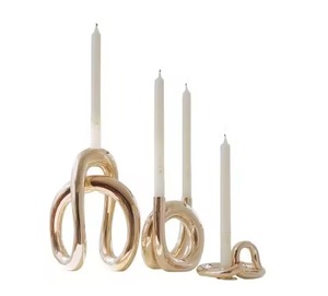 Bougeoir élégant en métal de qualité supérieure Centre de table de décoration artistique pour les salons élégants et l'ambiance lumineuse festive - Product Image 3