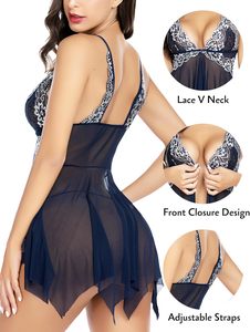 Camisón Sexy de encaje satinado para mujer - Product Image 2