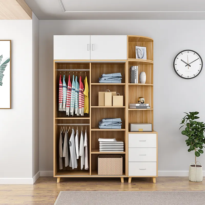 Hot Sale High Quality Simple Modern Design Clothes Storage Wooden Wardrobe For Living Room