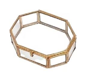 Caja Decorativa Ecológica de Metal para Almacenamiento y Exhibición de Joyas con Marco de Metal Dorado, Diseño Personalizable - Product Image 4