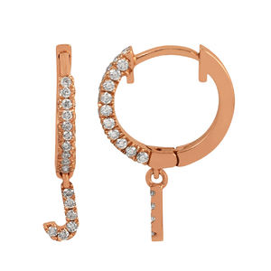 Proveedor de joyería de alta calidad, pendientes de aro con letra E de plata de ley 925 con topacio blanco, regalo de joyería para mujer - Product Image 3