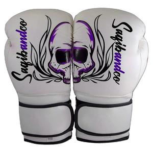 ถุงมือชกมวยสำหรับฝึกซ้อมสีขาว4oz 6oz 8oz หนัง PU สำหรับแข่งขัน - Product Image 1