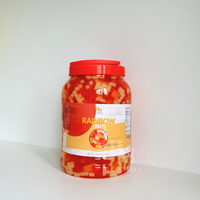 Gelée de Konjac Colorée Bosmos/Gelée Arc-en-ciel, Bouteille de 4 kg - Certifiée HALAL, Forme Cubique, Saveur Noix de Coco, Ingrédients Colorés pour Bubble Tea