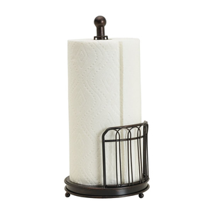 Black Metal Vintage Style Free Standing Tissue <b>Paper</b> Holder with Scroll Design for <b>Kitchen</b> or Dining Table Decor - Product Image 2