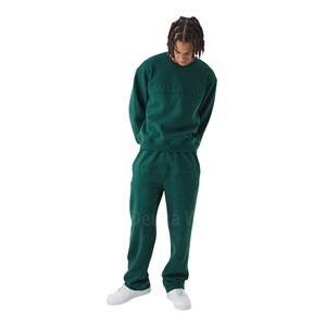Survêtement à imprimé personnalisé pour homme, 100% coton, deux pièces, pantalon de survêtement en molleton français et sweat-shirt à col rond - Product Image 6