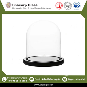 Best Quality Hand Blown Clear <b>Glass</b> <b>Cloche</b> Dome Decorative Customized Size <b>Glass</b> Cover With Wooden Base - Product Image 2
