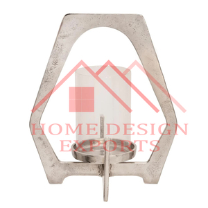 Vela de vidrio y metal de aluminio fundido con acabado dorado-Hurricane - Product Image 5