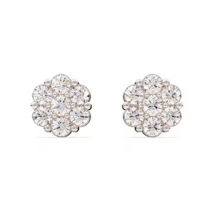 Top qualité 10K/ 14K/ 18K fleur grappe VVS Moissanite boucles d'oreilles 925 en argent Sterling diamant boucle d'oreille pour les fêtes et les cadeaux - Product Image 3