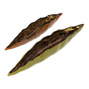 Aluminum Casted 2 Boat Dish Design Hot Selling for Kitchen Hotel <b>Restaurant</b> Hotel Luxury <b>Decor</b> Red and Green Color - Product Image 1