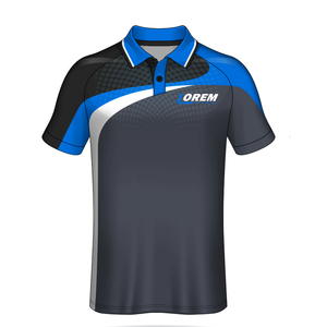 เสื้อโปโลกอล์ฟโพลีเอสเตอร์เข้ารูปแบบแห้งเร็วสำหรับผู้ชายพิมพ์โลโก้แบบระเหิดระบายอากาศได้ดี - Product Image 5