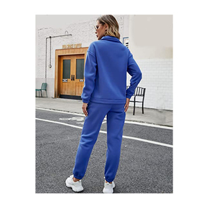 Conjuntos de Mujer de Colores Sólidos de Primera Calidad, Pantalones Deportivos, Sudadera con Capucha y Pantalones de Chándal, Corte Regular, Cierre de Cremallera, Estilo Vintage - Product Image 2