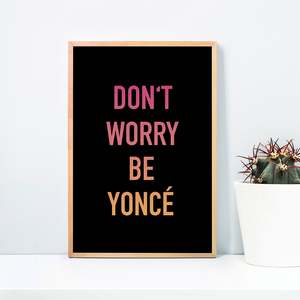 Impresión Artística de Yonc, Decoración de Pared con la Frase 'Don't Worry Be Happy' - Product Image 2
