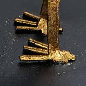 Sculpture d'animal en aluminium faite à la main de qualité supérieure, style moderne antique, Feng Shui, plaquée or, polie, décoration - Product Image 5