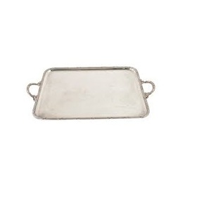 Delicate Silver Plated Metal Eco-friendly Dessert Serving <b>Tray</b> Luxury Handles Latest Modern Design Home Restaurant Table Decor - Product Image 4