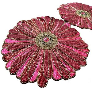 Glass <b>Beads</b> <b>Placemat</b> Embraided <b>Placemat</b> at Very Low Budget Price for Wedding Parties & Special Occasions Everyday Use - Product Image 1